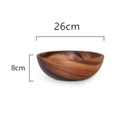 Japanese minimalist style wooden serving bowl on a dining table.