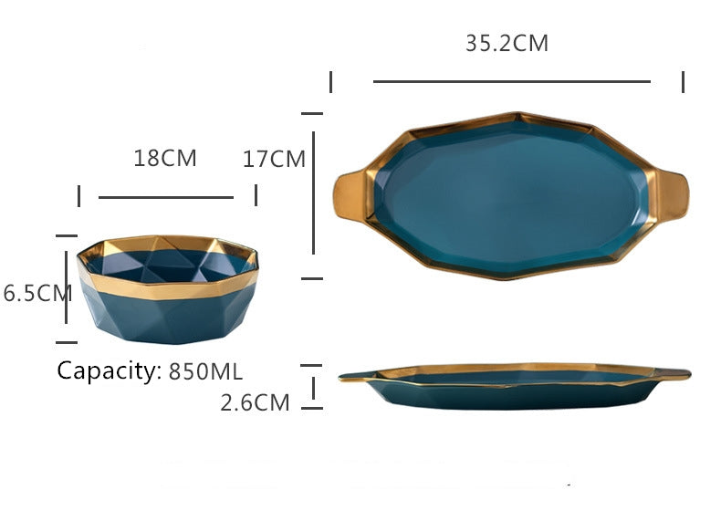 Premium quality matte glaze dark green serving bowl on a dining table.