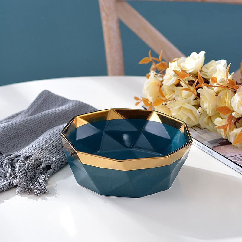 Aesthetic irregular shaped porcelain serving bowl for kitchen dining.