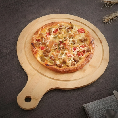 33x18cm modern bamboo cutting board and serving tray on a table.