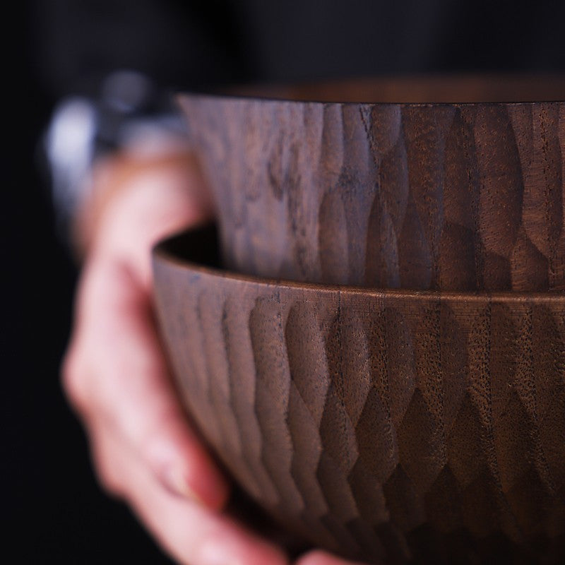 Hand-painted artisan wooden serving bowl for snacks and olives.
