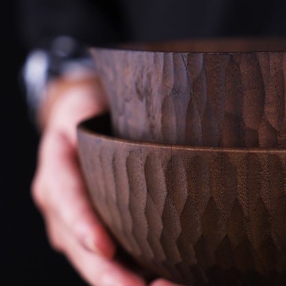 Hand-painted artisan wooden serving bowl for snacks and olives.