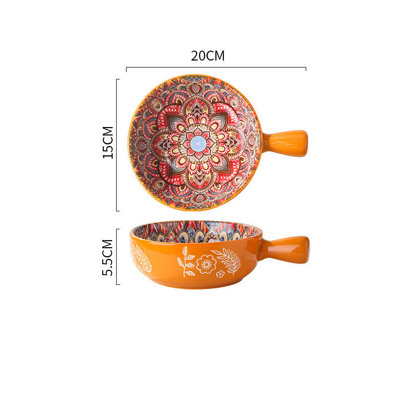 Aesthetic blue glazed ceramic bowl used for serving fresh desserts.