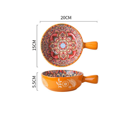 Aesthetic blue glazed ceramic bowl used for serving fresh desserts.