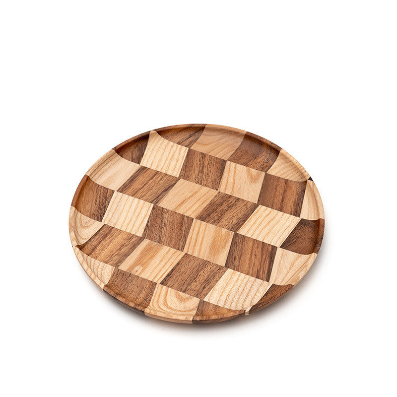 Minimalist natural wooden cake board with a smooth polished finish.