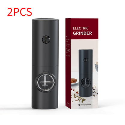 Complete rechargeable electric spice grinder set with USB charging base.
